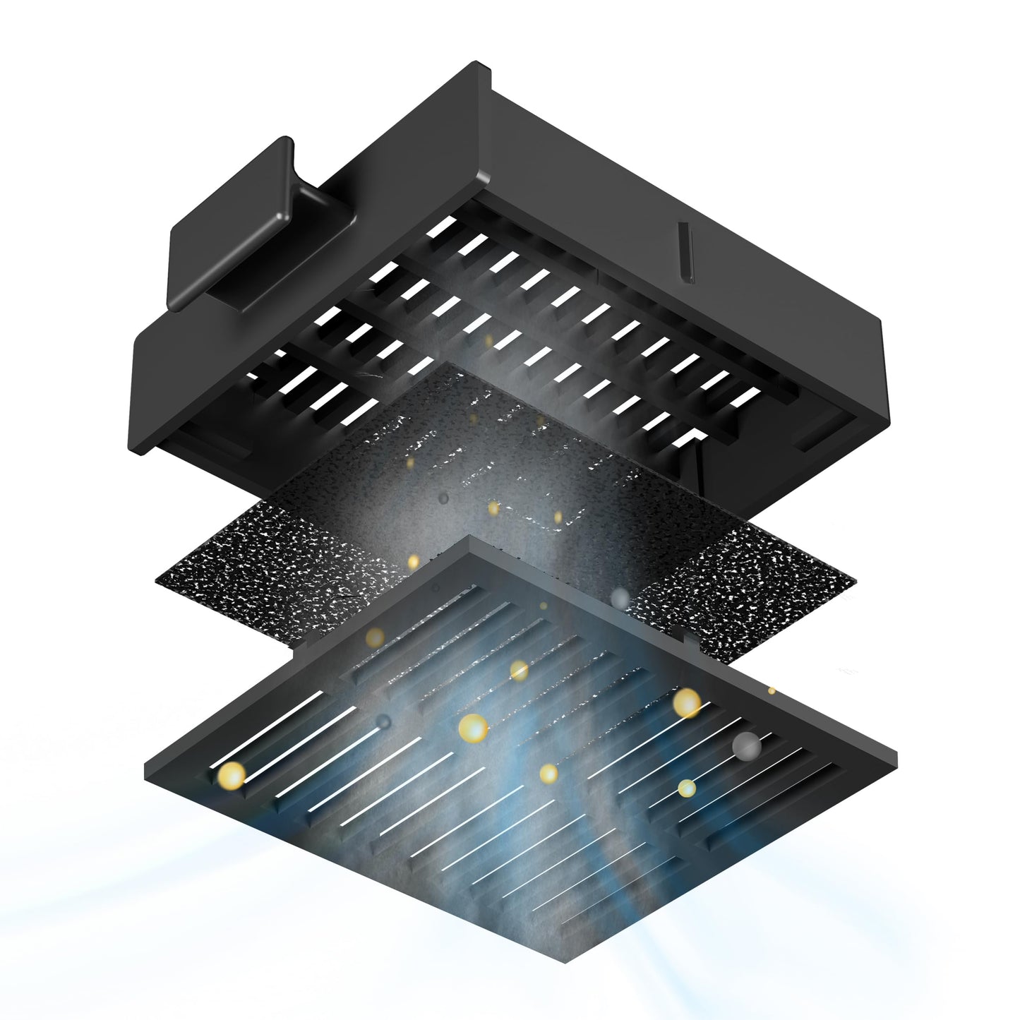 Dunstabzugshaube Unterbau 60cm, Umluft & Abluft, 3 Leistungsstufen, integrierte Unterbauhaube mit Kohlefilter, Schwarz ✅