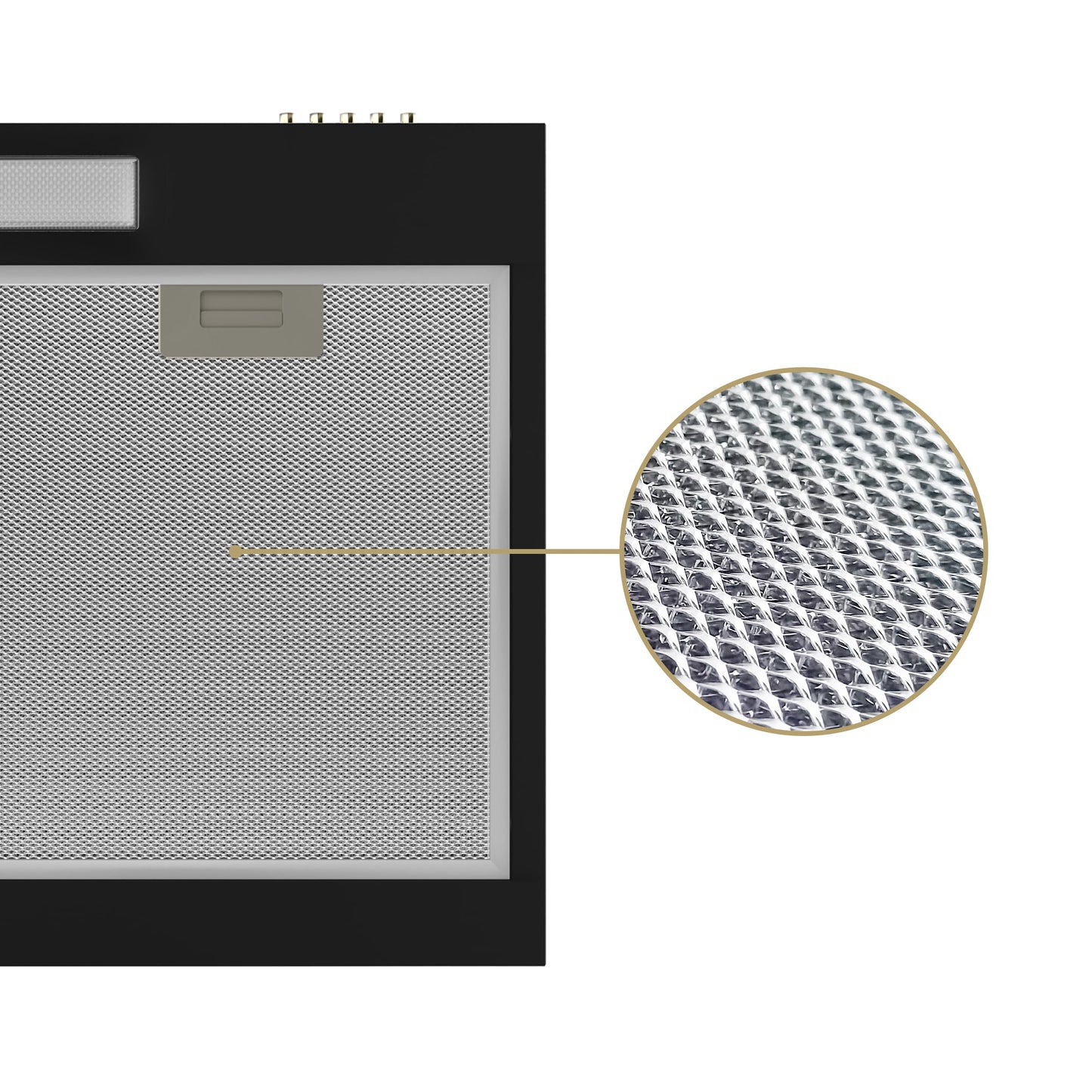Dunstabzugshaube Unterbau 60cm, Umluft & Abluft, 3 Leistungsstufen, integrierte Unterbauhaube mit Kohlefilter, Schwarz ✅